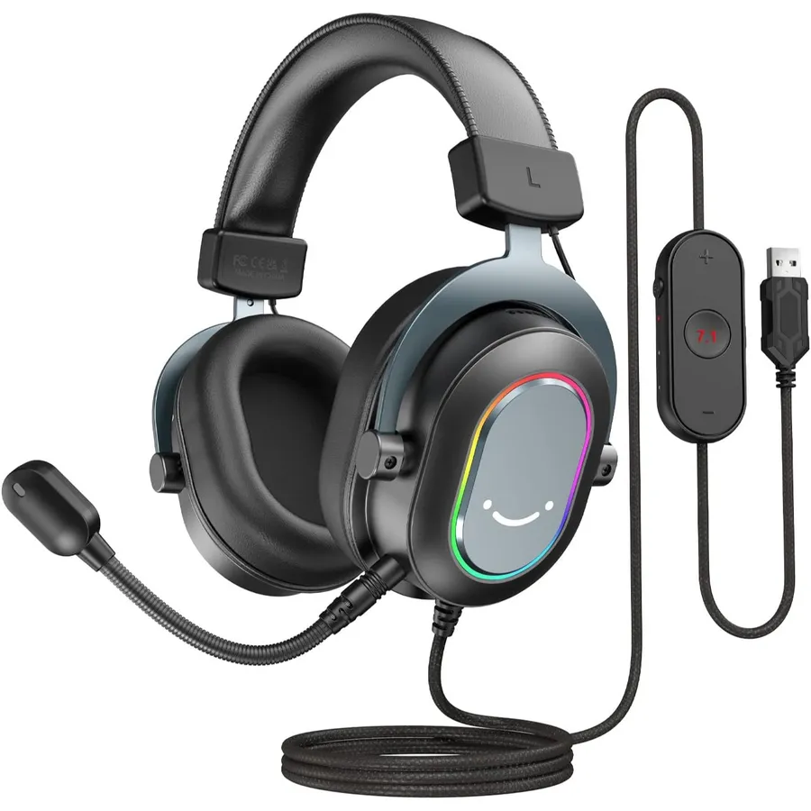 FIFINE H6 - Auriculares gaming con sonido envolvente 7.1 y RGB