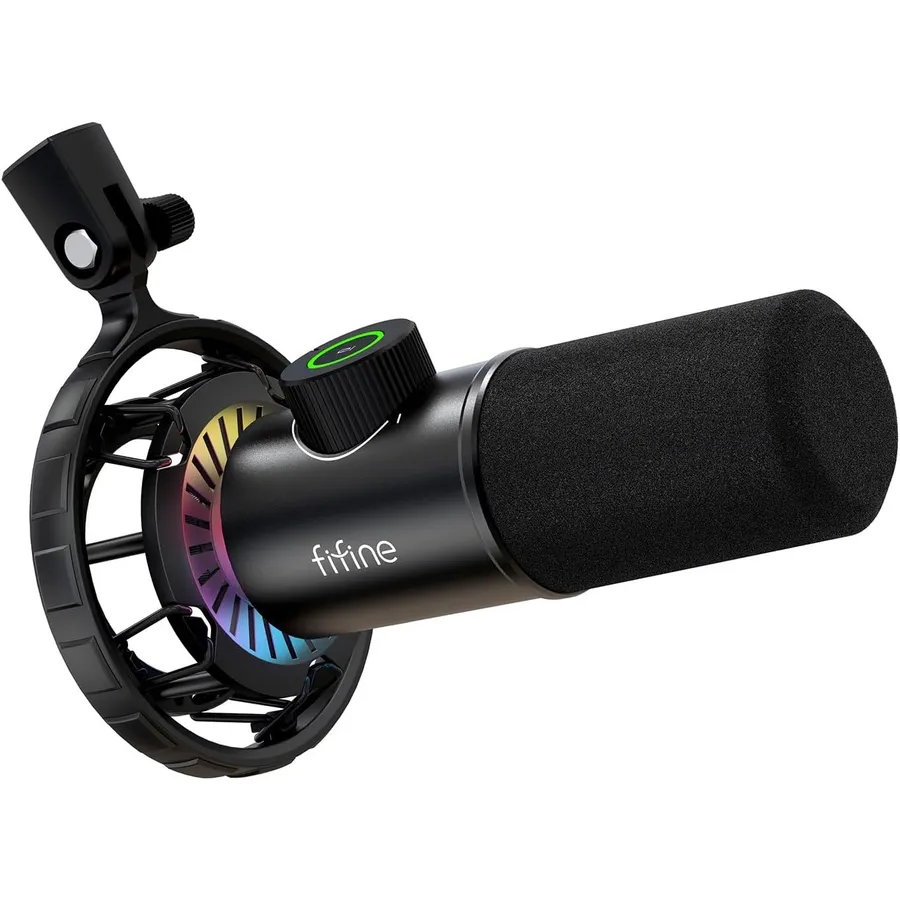 FIFINE K658 - Micrófono gaming USB dinámico con RGB