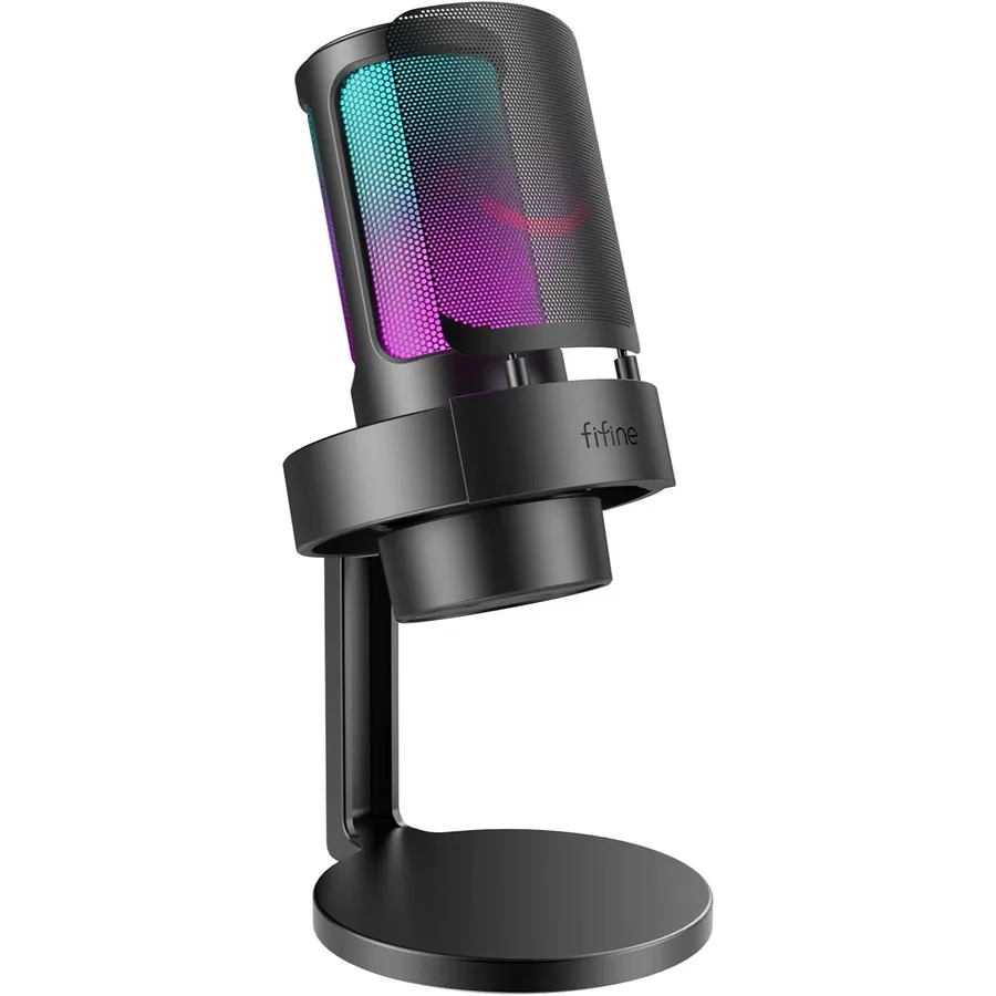FIFINE A8 - Micrófono gaming USB de condensador RGB